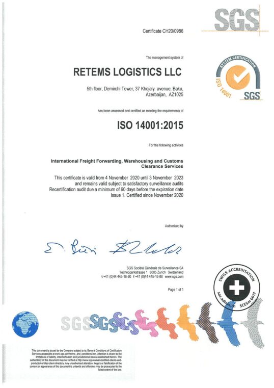 SGS certificate ISO 14001 2015 EN SGS certificate ISO 14001 2015 EN
