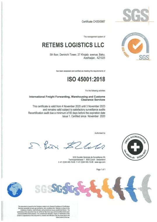 SGS certificate ISO 45001 2018 EN SGS certificate ISO 45001 2018 EN