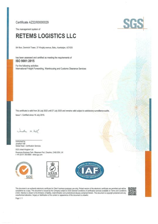 SGS certificate ISO 9001 2015 EN issue 1 SGS certificate ISO 9001 2015 EN issue 1